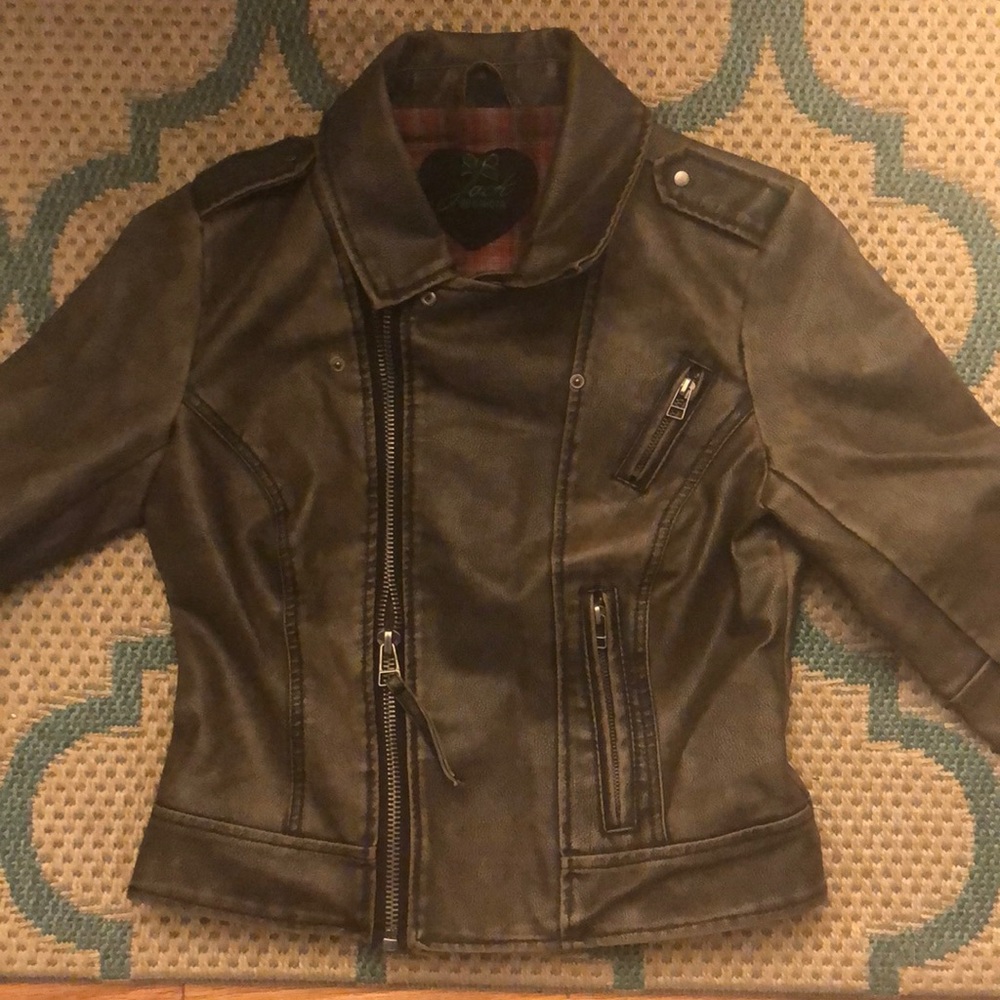Jack BB Dakota brown leather moto jacket